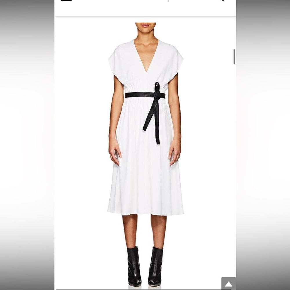 narciso rodriguez pintuck crepe belted midi-dress size IT44/USA8